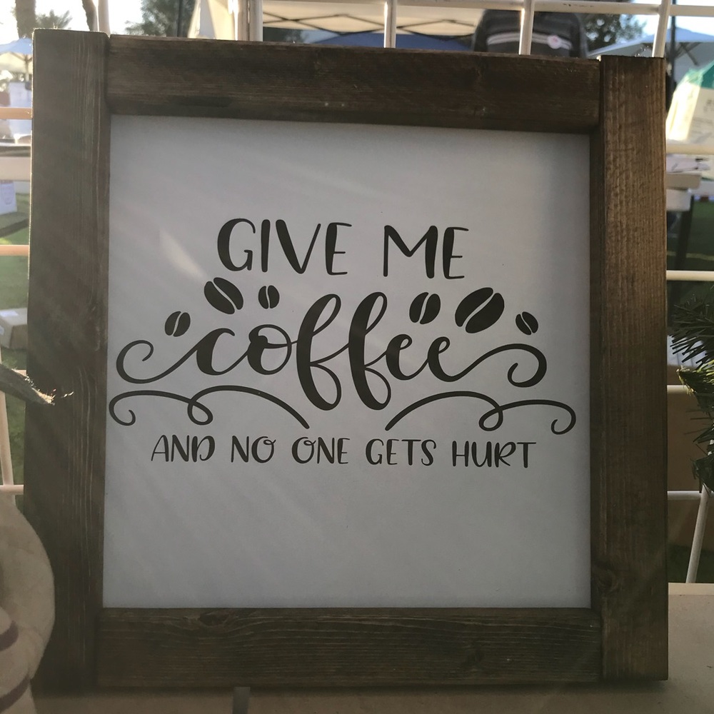 Coffee farmhouse wood sign